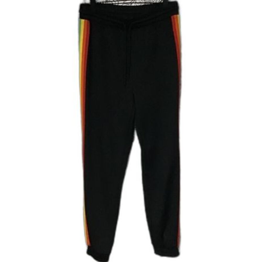 Forever 21 Cozy Casual Colorful Comfort Style Rainbow Striped Size M Sweatpants